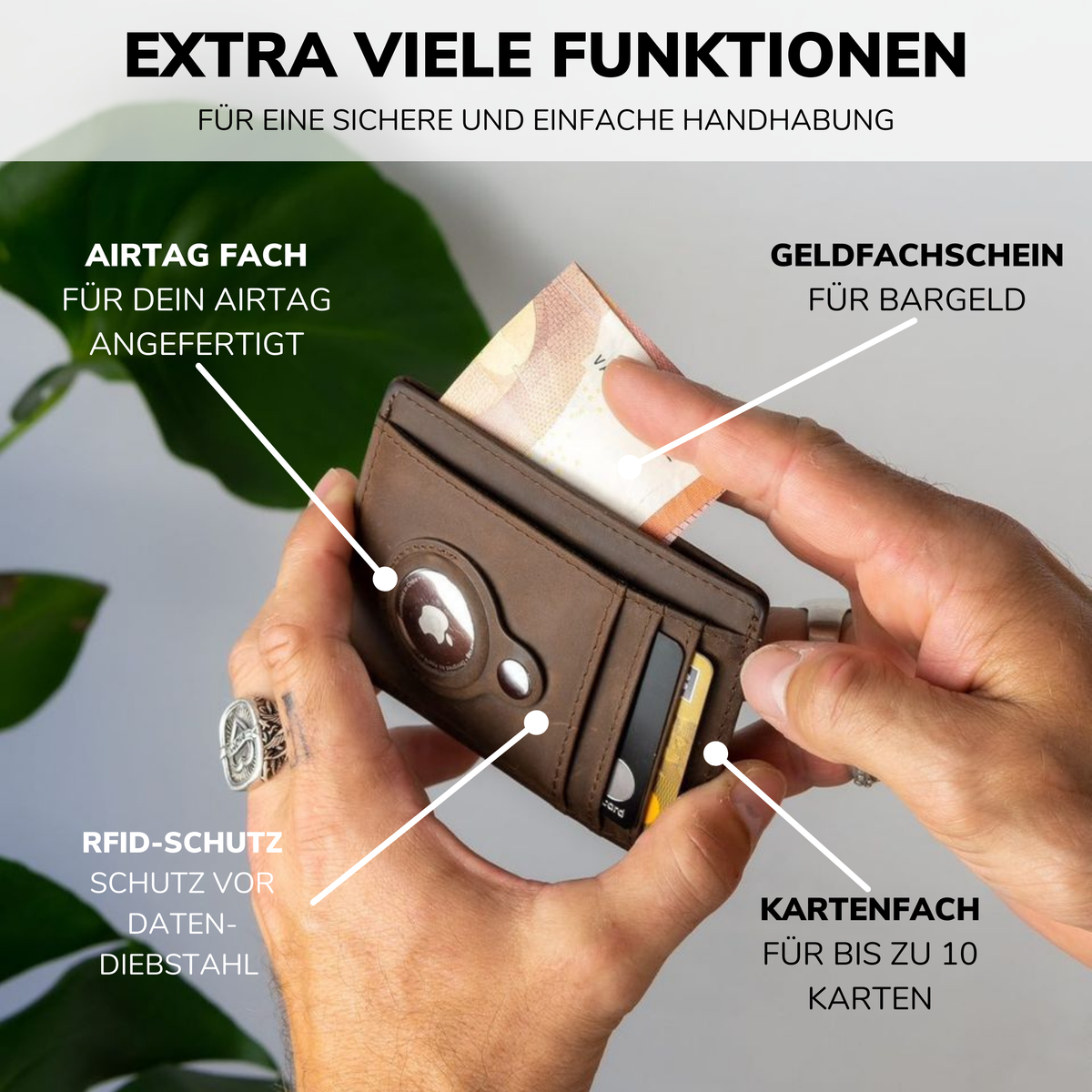 SLIMJACK® Wallet con hueco para AirTag
