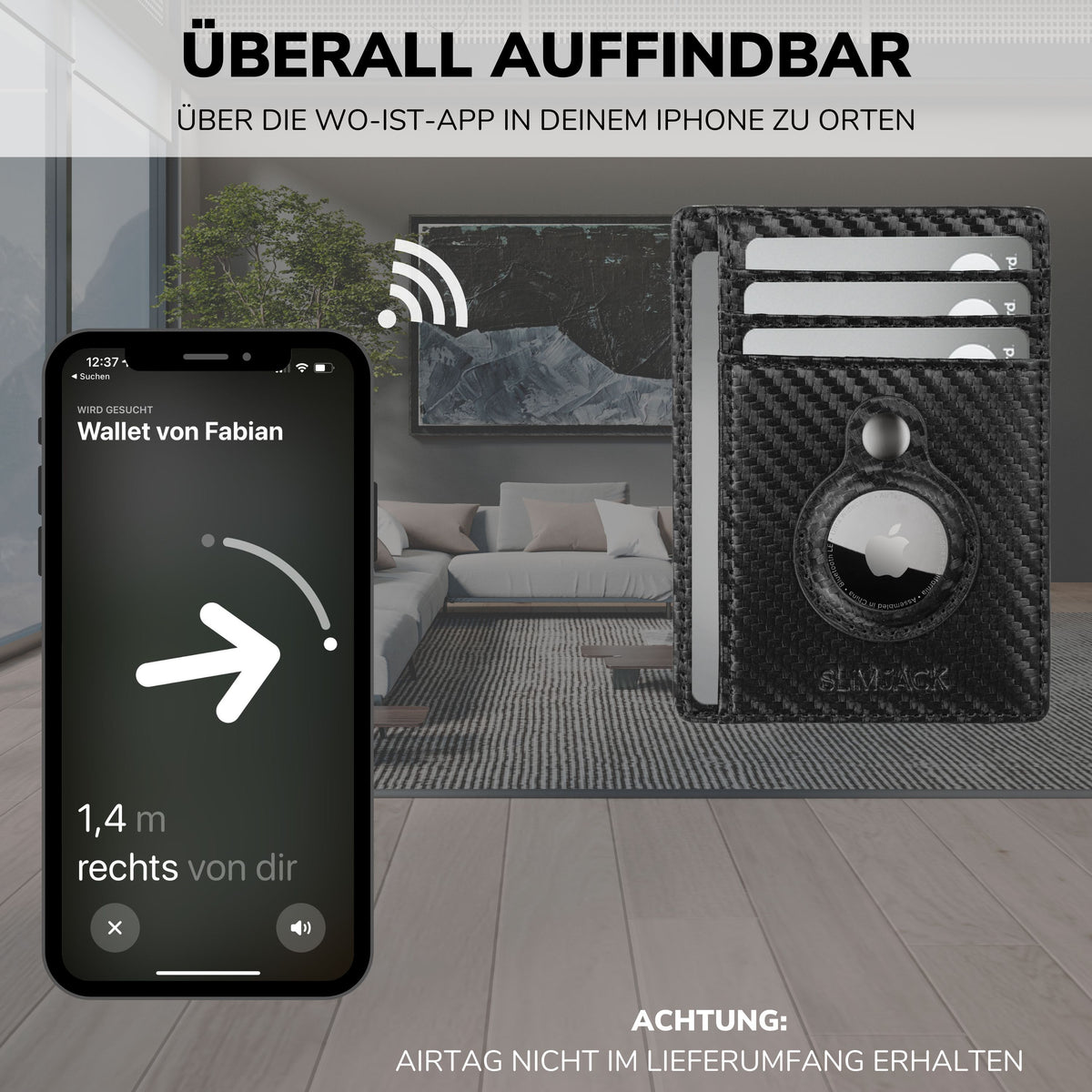 SLIMJACK® Wallet con hueco para AirTag