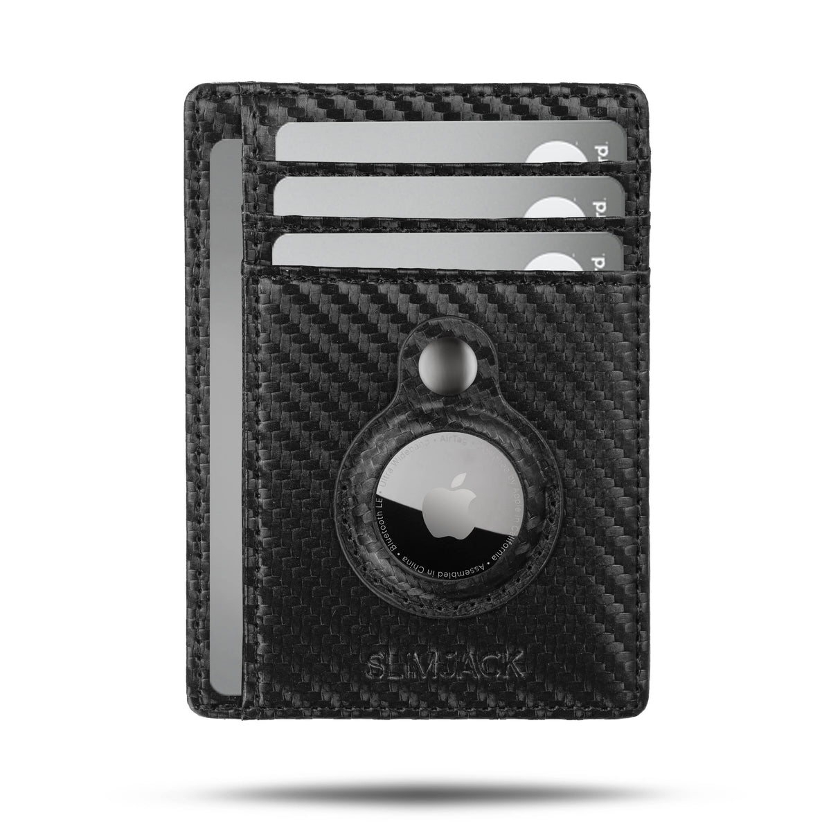 SLIMJACK Mini Geldbörse Apple AirTag Wallet - Herren - echt Leder - RFID-Schutz - Cardholder (Slim Wallet), - Kleiner Geldbeutel - Portemonnaie - Kartenhalter - Kreditkartenetui